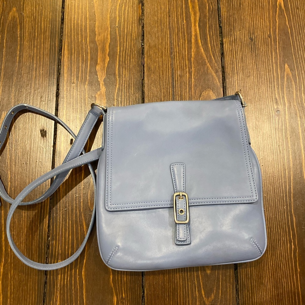 COACH blue leather cross body